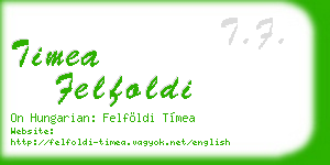 timea felfoldi business card
